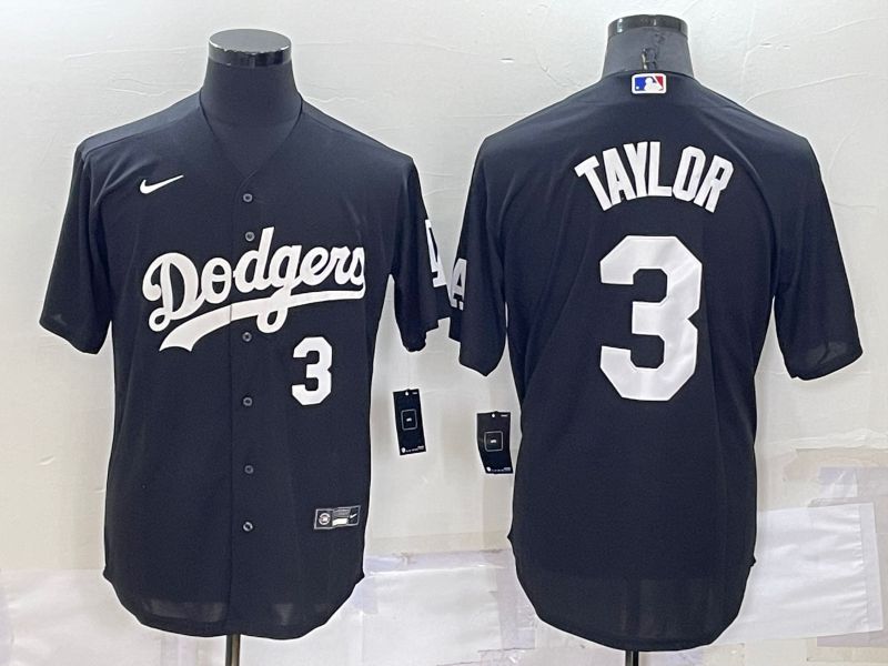 Men Los Angeles Dodgers 3 Taylor Black Inversion Nike 2022 MLB Jersey